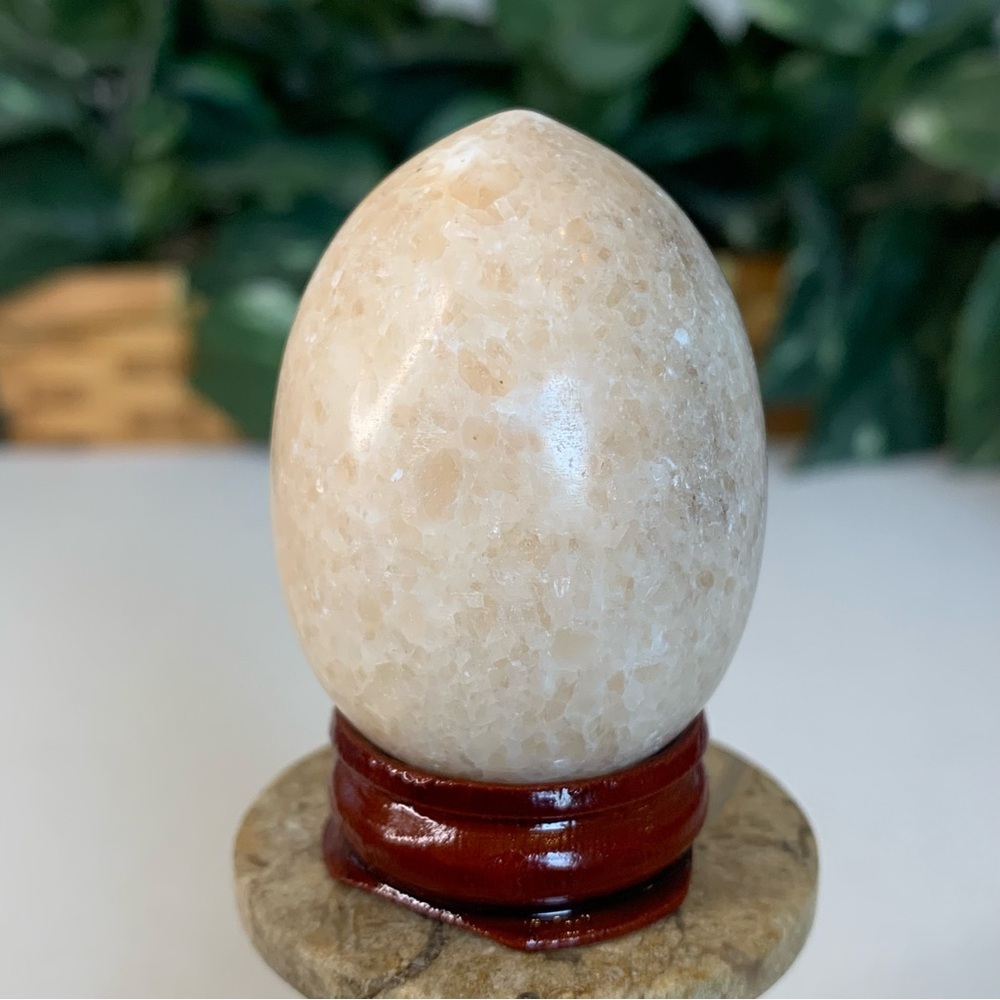 Orange Calcite Egg Crystal Healing Chakra Stone Meditation Reiki Metaphysical 2"
